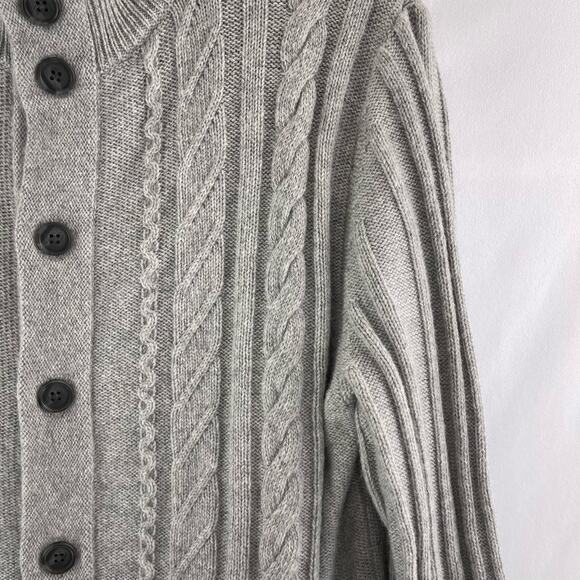 Lachlan British Inspired Cable-Knit Wool-Blend Cardigan Size XL - Picture 4 of 8